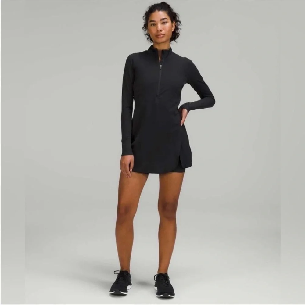 Lululemon Black Long Sleeve Tennis Dress 6 - Picture 1 of 10